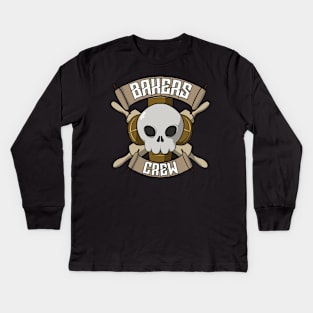 Bakers crew Jolly Roger pirate flag Kids Long Sleeve T-Shirt